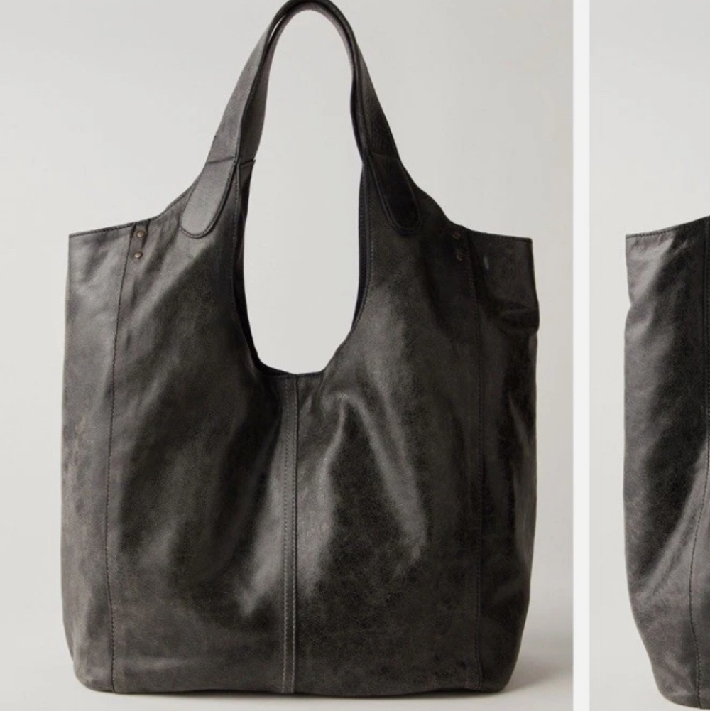 Free People Hadley Distressed Slouchy Bag In Black